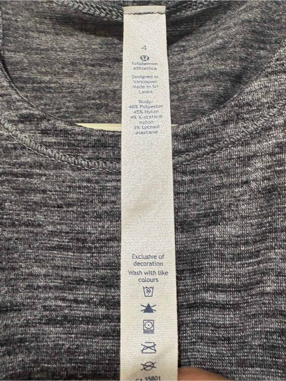 Lululemon Athletica Racerback Tank Top Size 4 Heathered Gray Black Yoga Gymm - Picture 4 of 6